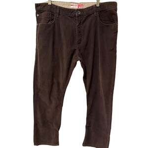 Izod Men's Chocolate Brown Corduroy Pants Size 38 x 30 Y2K Streetwear Casual EUC
